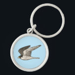 Peregrine Falcon cool bird illustration Key Ring<br><div class="desc">Customise this cute keychain with your own text,  your name or anything else you like. Bird lovers will appreciate this Peregrine Falcon,  hand drawn by me for you! Check my shop for lots more matching items!</div>