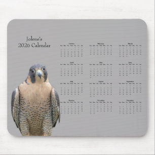 Peregrine Falcon: Customize 2026 calendar Mouse Mat