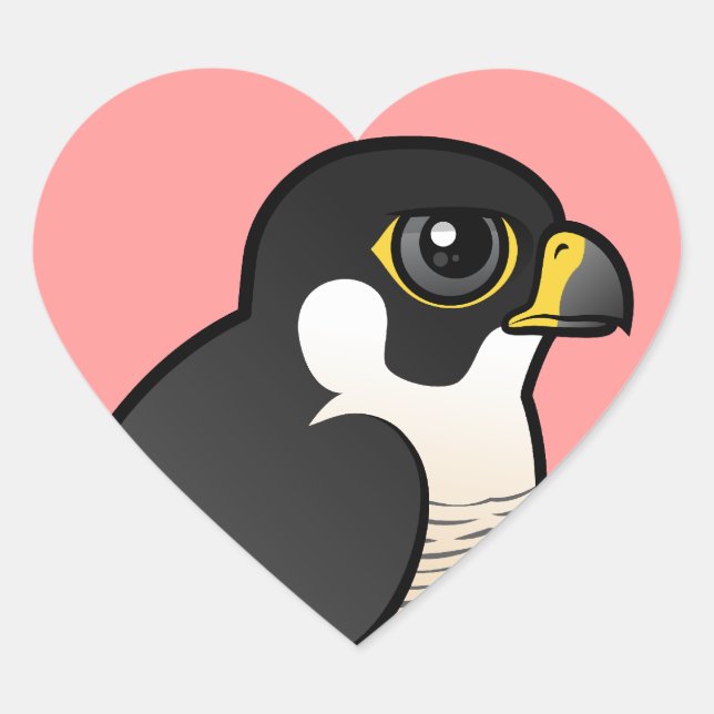 Peregrine Falcon Heart Sticker (Front)