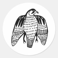 Peregrine Falcon in black line drawing