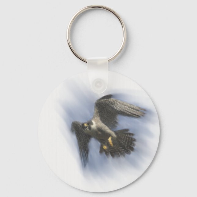 Peregrine Falcon in Flight Key Ring (Front)