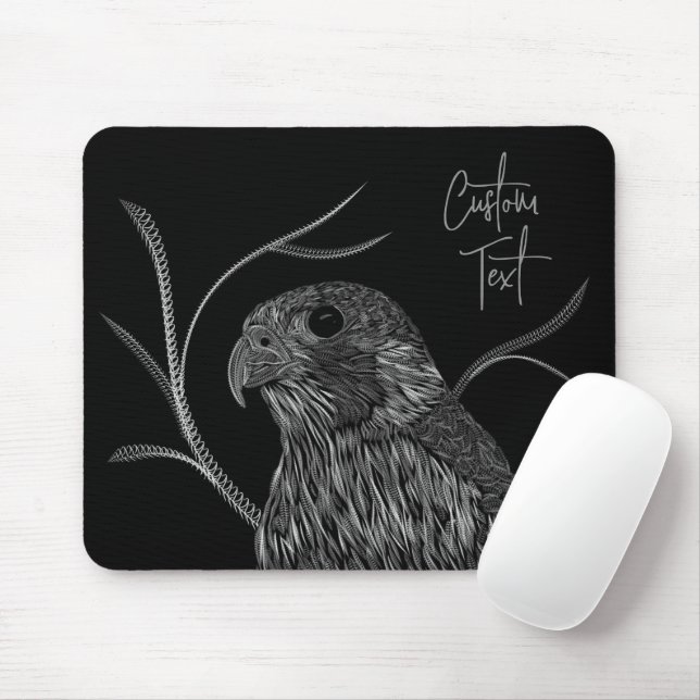 Peregrine Falcon in Tree Branches with Handwriting Mouse Mat (With Mouse)