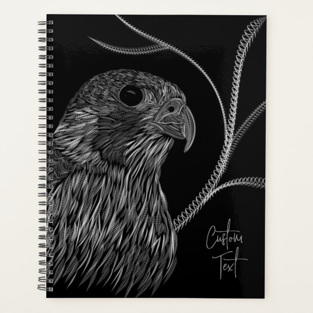 Peregrine Falcon in Tree Branches with Handwriting Planner (Front)