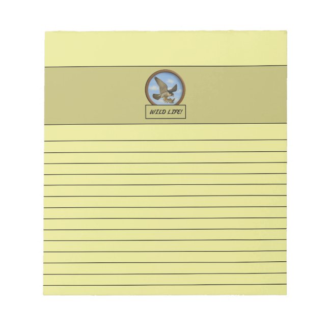 Peregrine Falcon Light Yellow Notepad (Front)