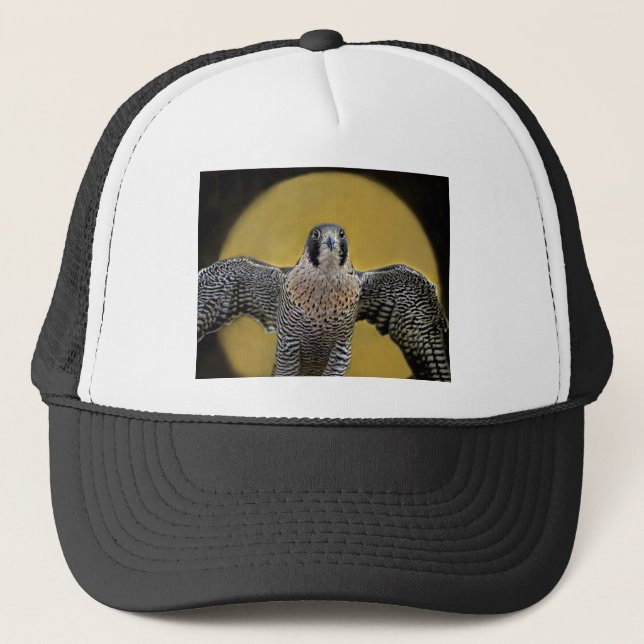 Peregrine Falcon Moon Rising Trucker Hat (Front)