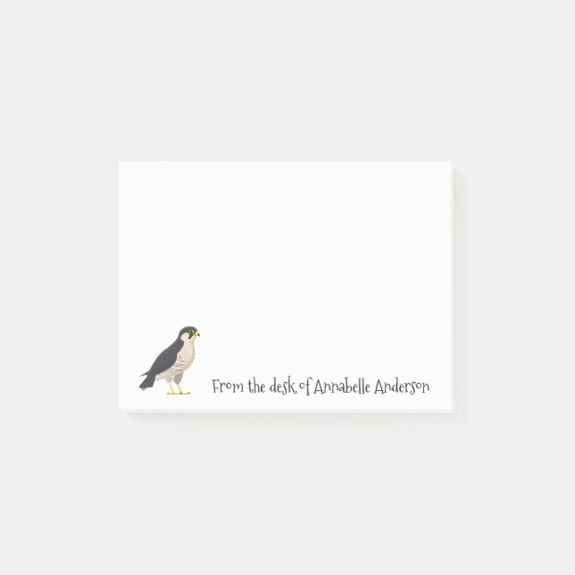 Peregrine Falcon Personalise Post-it Notes (Front)