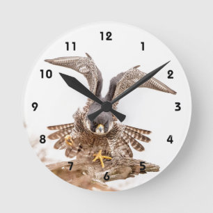 Peregrine Falcon Round Clock