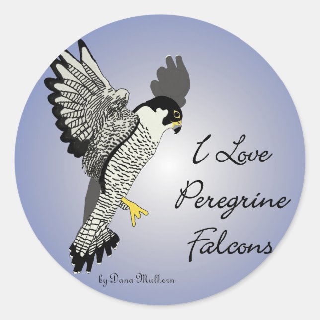 Peregrine Falcon Round Stickers (Front)