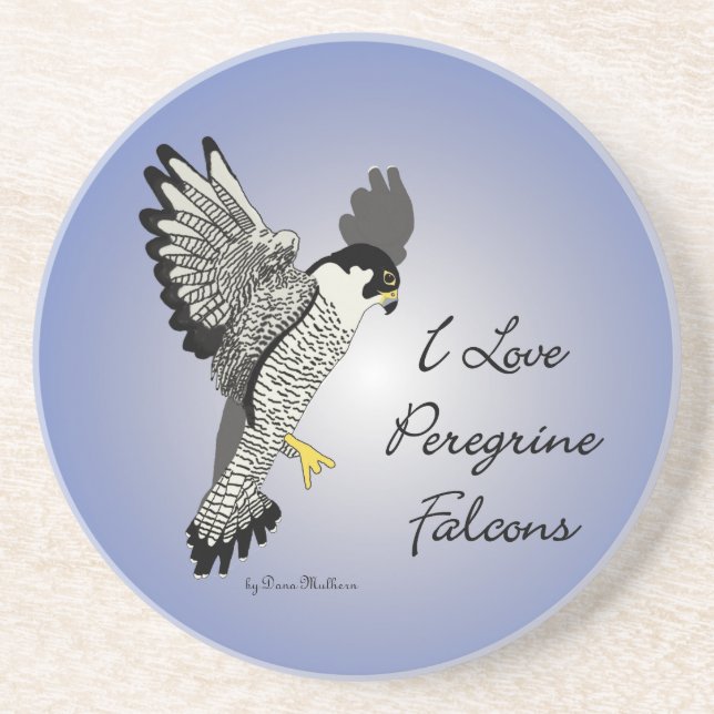 Peregrine Falcon Sandstone Drink Coaster (Front)