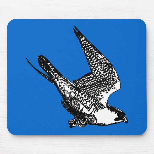 Peregrine Falcon Sketch Mouse Mat (Front)