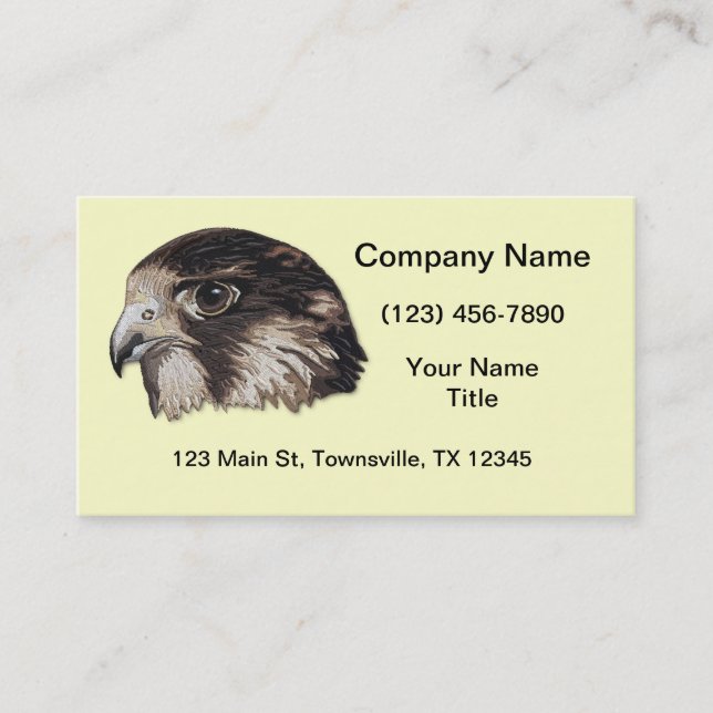 Peregrine Faux Embroidery Business Card (Front)
