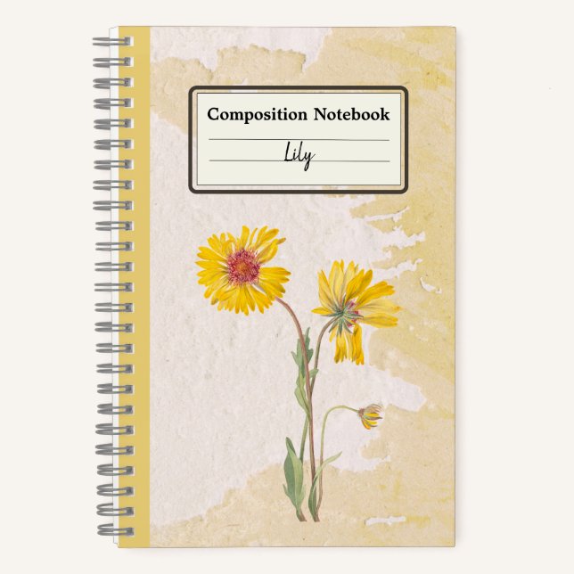 Perennial Gaillardia Flower Personalised Comp Notebook (Front)