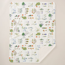 Perennial garden Sherpa blanket