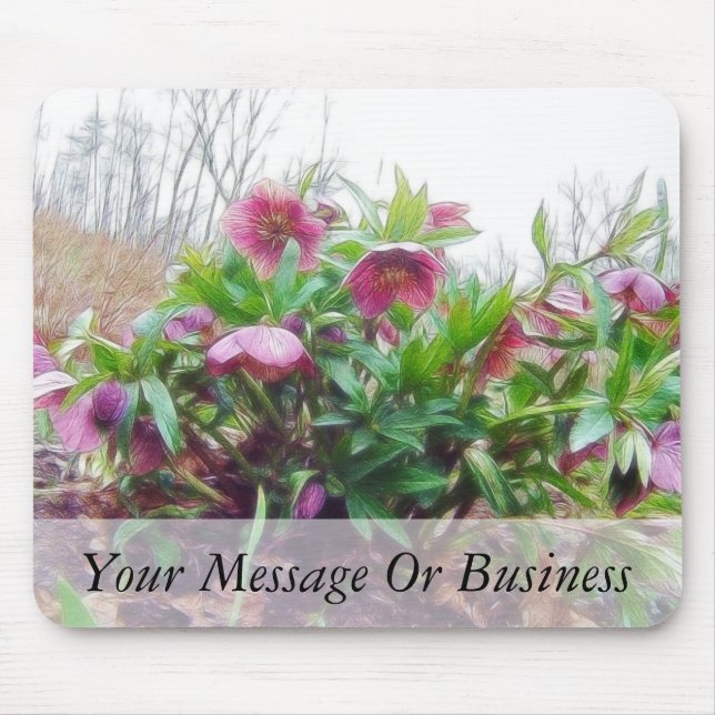 Perennial Hellebore Plants In The Garden Mouse Mat (Front)