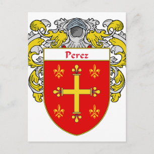 Perez Coat of Arms (Mantled) Postcard