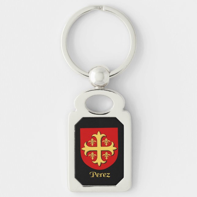 Perez Historical Shield Key Ring (Front)