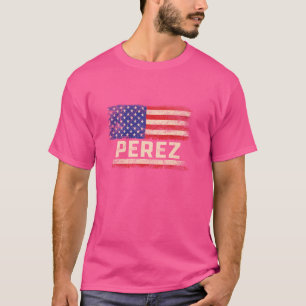 Perez Last Name Shirt Perez Name American Flag