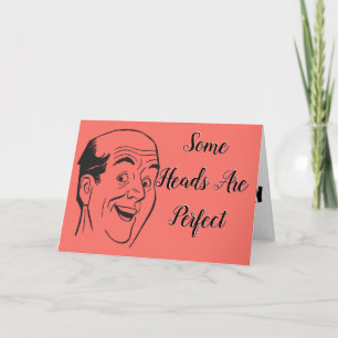  Perfect 50th Birthday Retro Bald Man Head Coral  Card