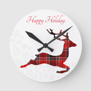 Perfect, Amazing Christmas Reindeer Round Clock