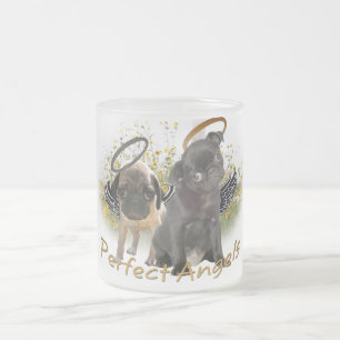 Perfect Angel Pugs Frosted Glass Coffee Mug