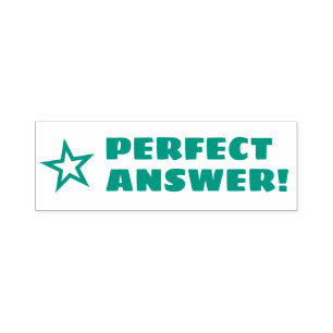 "PERFECT ANSWER!" Educator Rubber Stamp