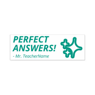 "PERFECT ANSWERS!" Teacher Feedback Rubber Stamp