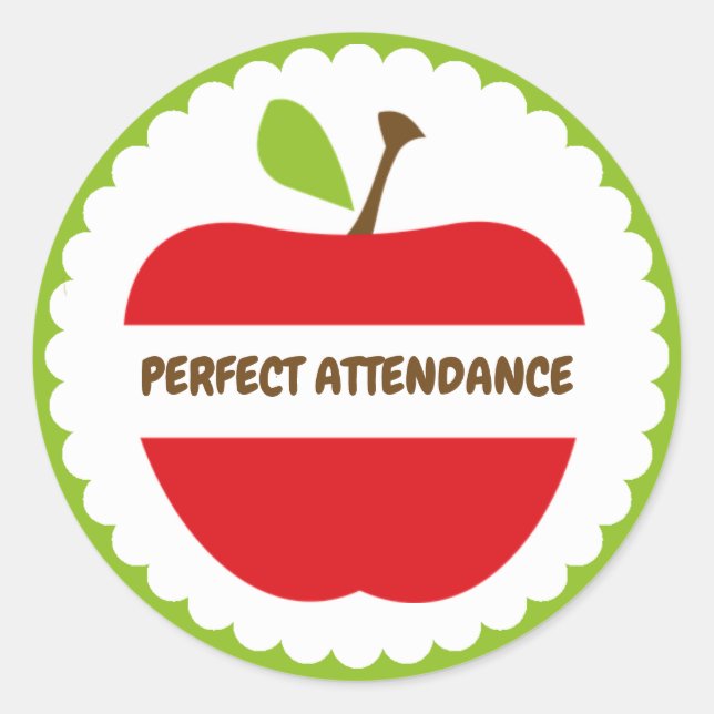 Perfect Attendance School Sticker (Front)