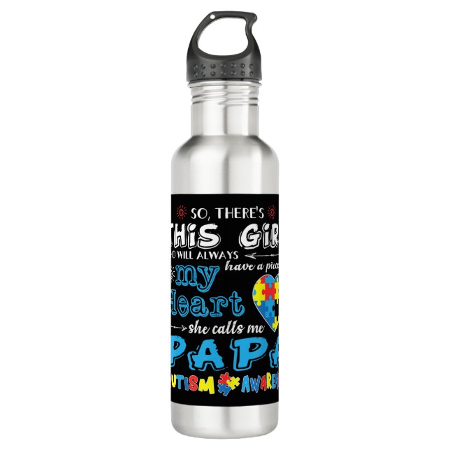 Perfect autism gift idea for Men, Women, Kids - Au 710 Ml Water Bottle (Front)
