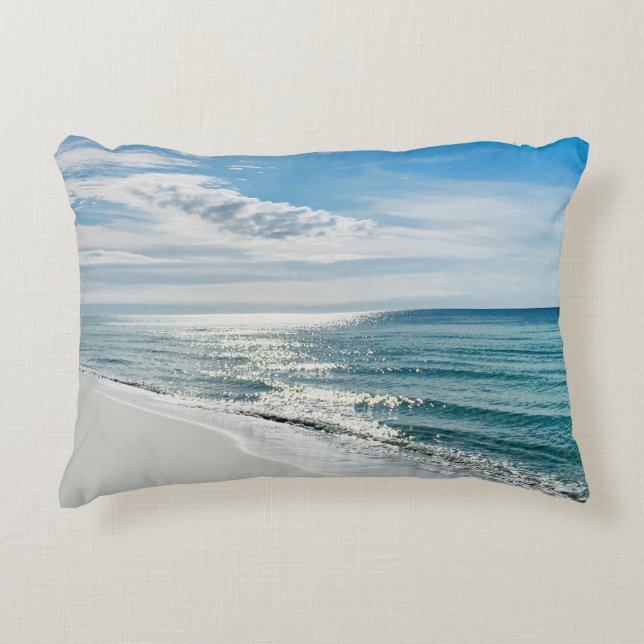 Perfect Beach Day My Happy Place Coastal Tropical Decorative Cushion (Front)