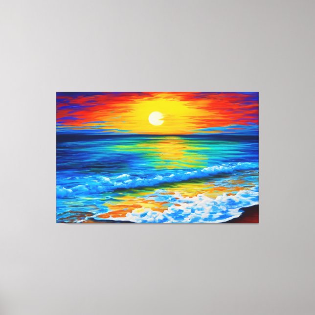 Perfect Beach Sunset Canvas Print (Front)