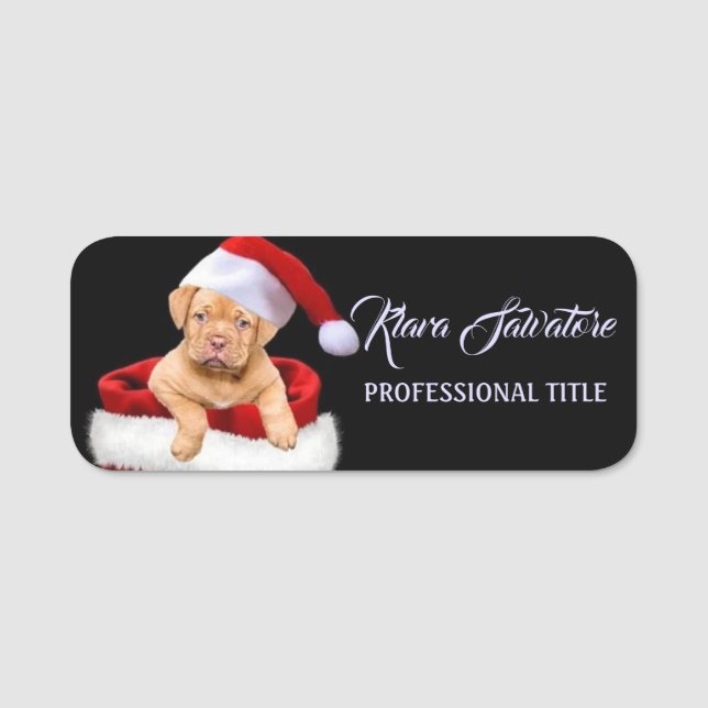 Perfect Beautiful Christmas Cute Dog Name Tag (Front)