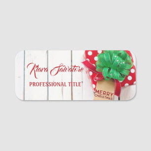 Perfect Beautiful Christmas Red Gift  Name Tag