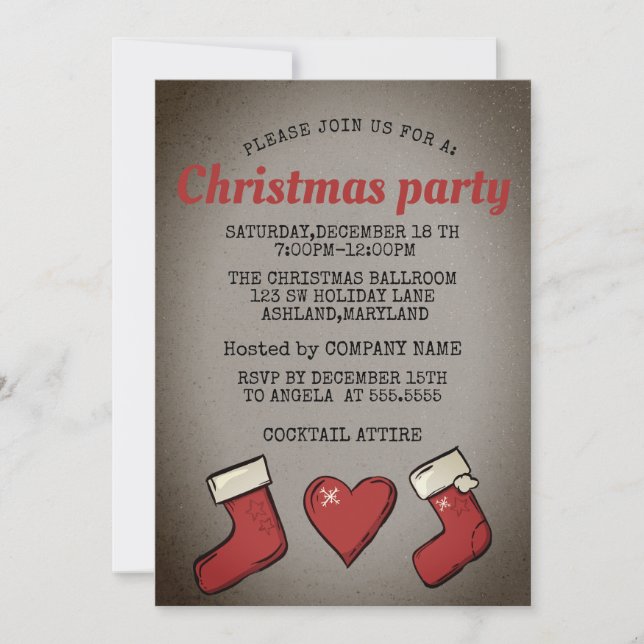 Perfect, Beautiful, Christmas Socks Invitation (Front)