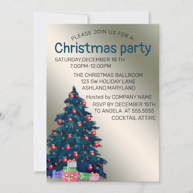 Perfect, Beautiful, Christmas Tree Invitation (Front)