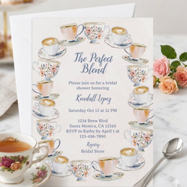 Perfect Blend Coffee and Tea Bridal Shower  Invitation (Creator Uploaded)