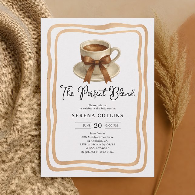Perfect Blend Coffee Cup Bridal Shower Invitation (Creator Uploaded)