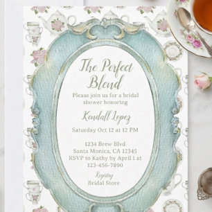 Perfect Blend Coffee Tea Bridal Shower  Invitation