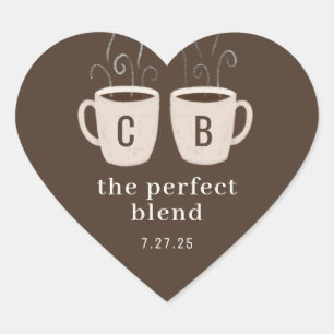Perfect Blend Couple Mugs Favour Heart Sticker