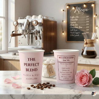 Perfect Blend & Relationship Facts Personalized Pi Paper Cups