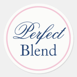 "Perfect Blend" Wedding Sticker - Blush Pink/Navy