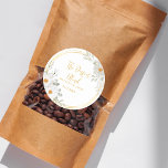 Perfect Blend White Flower Wedding Coffee  Classic Round Sticker<br><div class="desc">Special for you!</div>