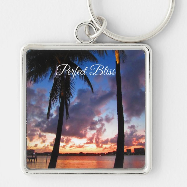 Perfect Bliss - Sunset in West Palm Beach Key Ring (Front)