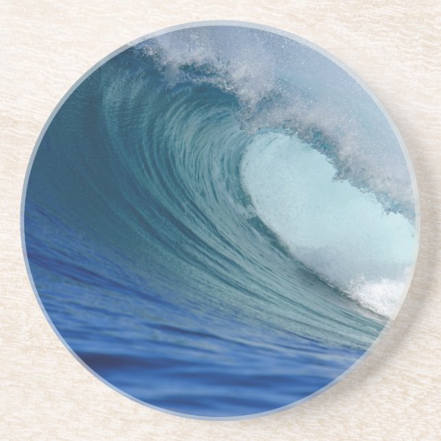 Perfect blue ocean surfing wave coaster (Front)