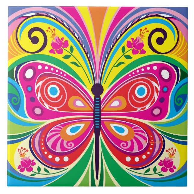 Perfect Butterfly Symmetry Tile (Front)