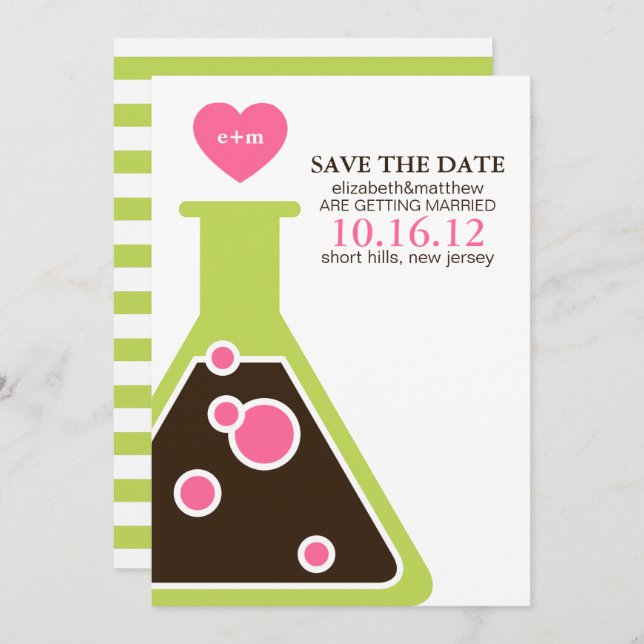 Perfect Chemistry Wedding Save the Date Invitation (Front/Back)