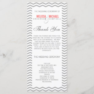 Perfect Chevron/Zig Zag Wedding Program Programme