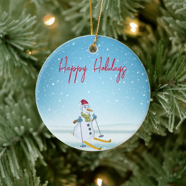 Perfect Christmas Snowman Beverage  Ceramic Tree Decoration (Tree)
