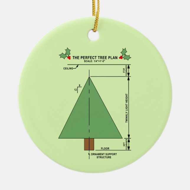 Perfect Christmas Tree Ceramic Tree Decoration (Front)