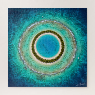 Perfect Circular Atoll Satellite View Jigsaw Puzzle