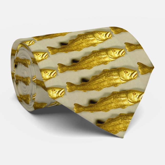 Perfect Cod-fish frozen in Gold became Beauty, Tie (Rolled)